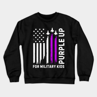 Purple Up For Military Kids Military Child Month Crewneck Sweatshirt